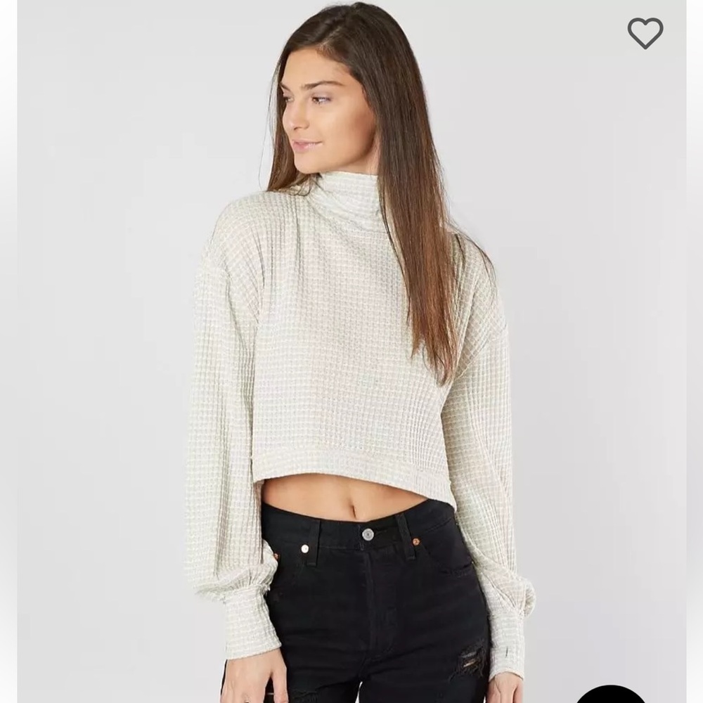 Free People cropped Cream Sweater